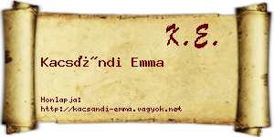 Kacsándi Emma névjegykártya